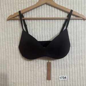 SKIMS Wireless Form Push Up Plunge Bra Onyx Black Size 30C NWT